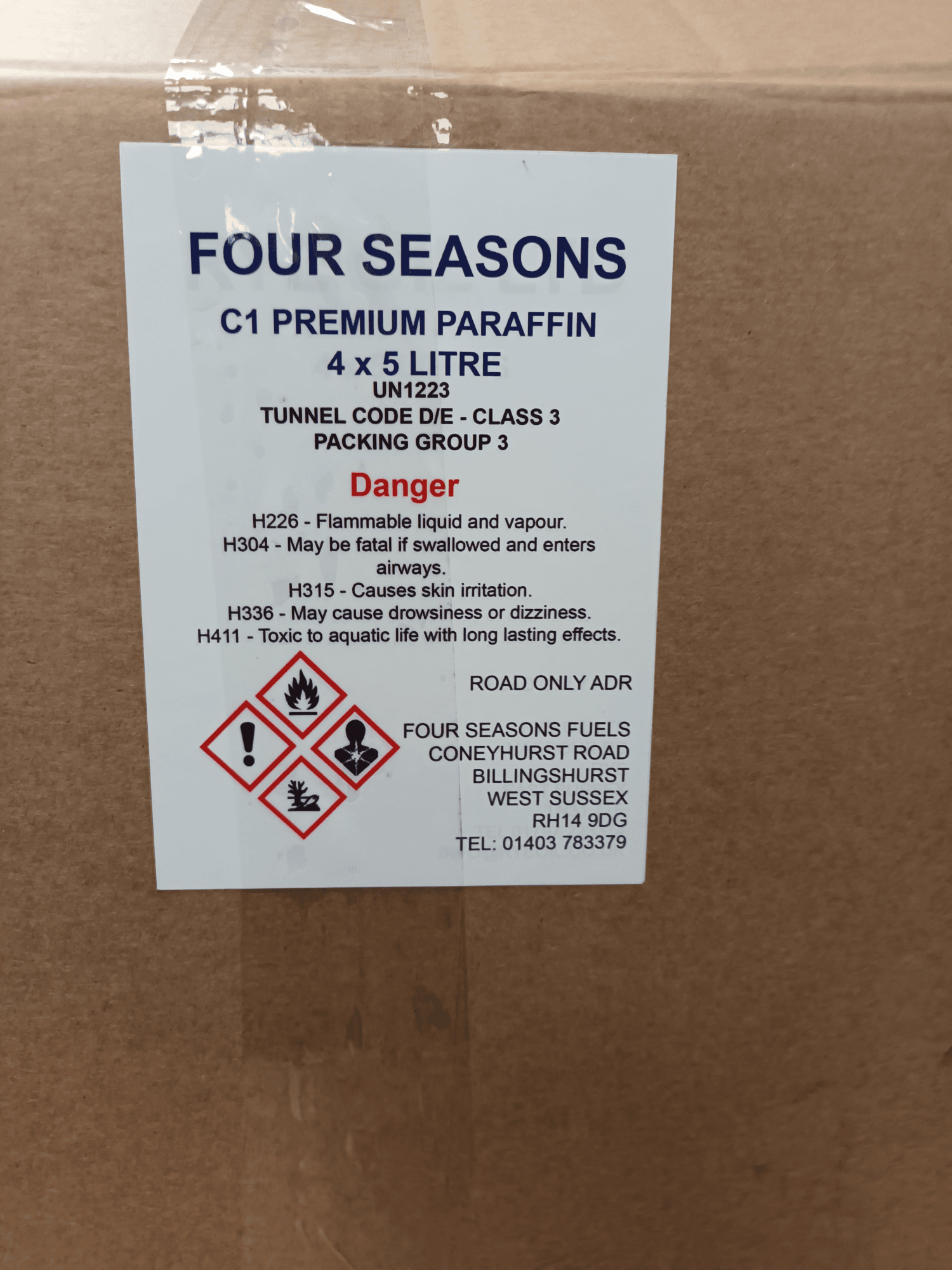 Paraffin 4 x 5 Litre Box