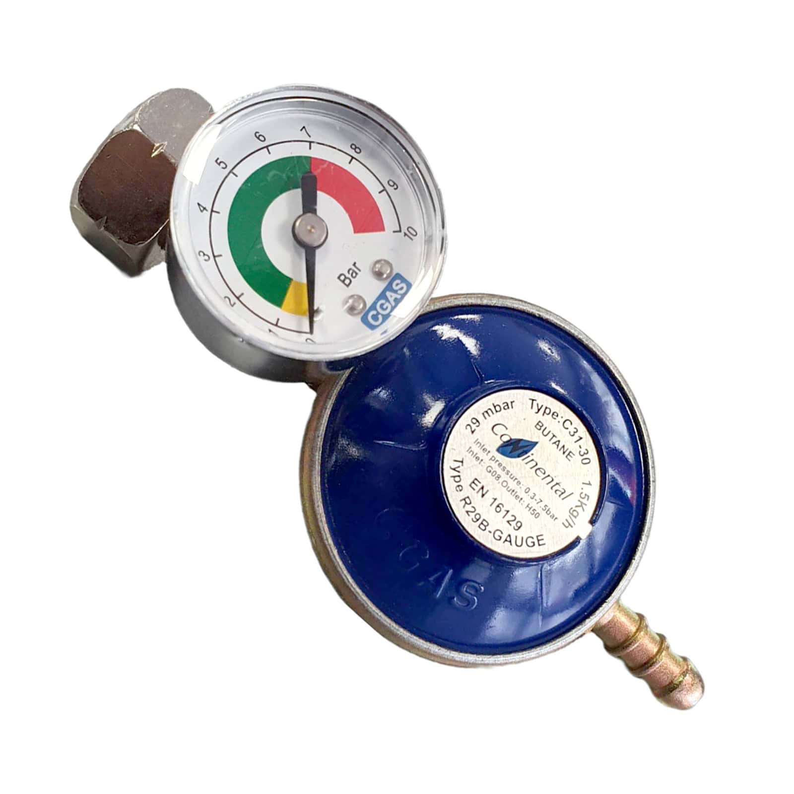 REGOLATORE PRESSIONE BOMBOLA GAS C/W 2m TUBO ARANCIONE & CLIP POL - Foto 7